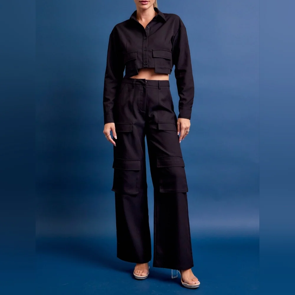 #495021 🛑S,L HIGH END Woven Cargo Jacket & Pants Set - Picture 14 of 16